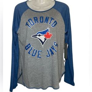 Touch by Alyssa Milano Blue and Gray Toronto Blue Jays Long Sleeve Tee sz M